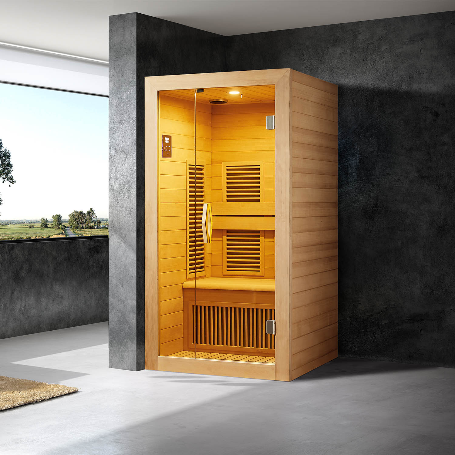 Инфракрасная сауна Mexda WS-1606SR красный кедр 1500*1000*1900 — фото 2