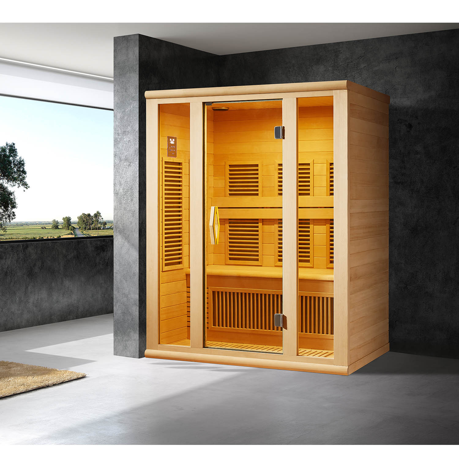 Инфракрасная сауна Mexda WS-1608SR красный кедр 1500*1050*1900 — фото 2