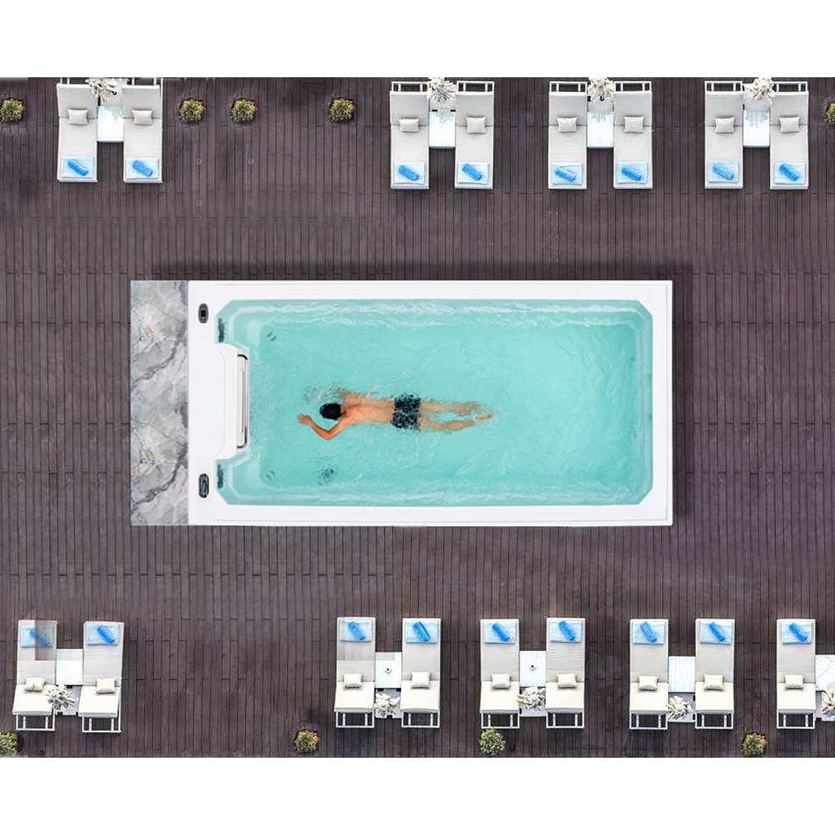 Плавательный спа бассейн Mexda WS-PC05ST-L Плавательный спа бассейн Mexda WS-PC05ST-L